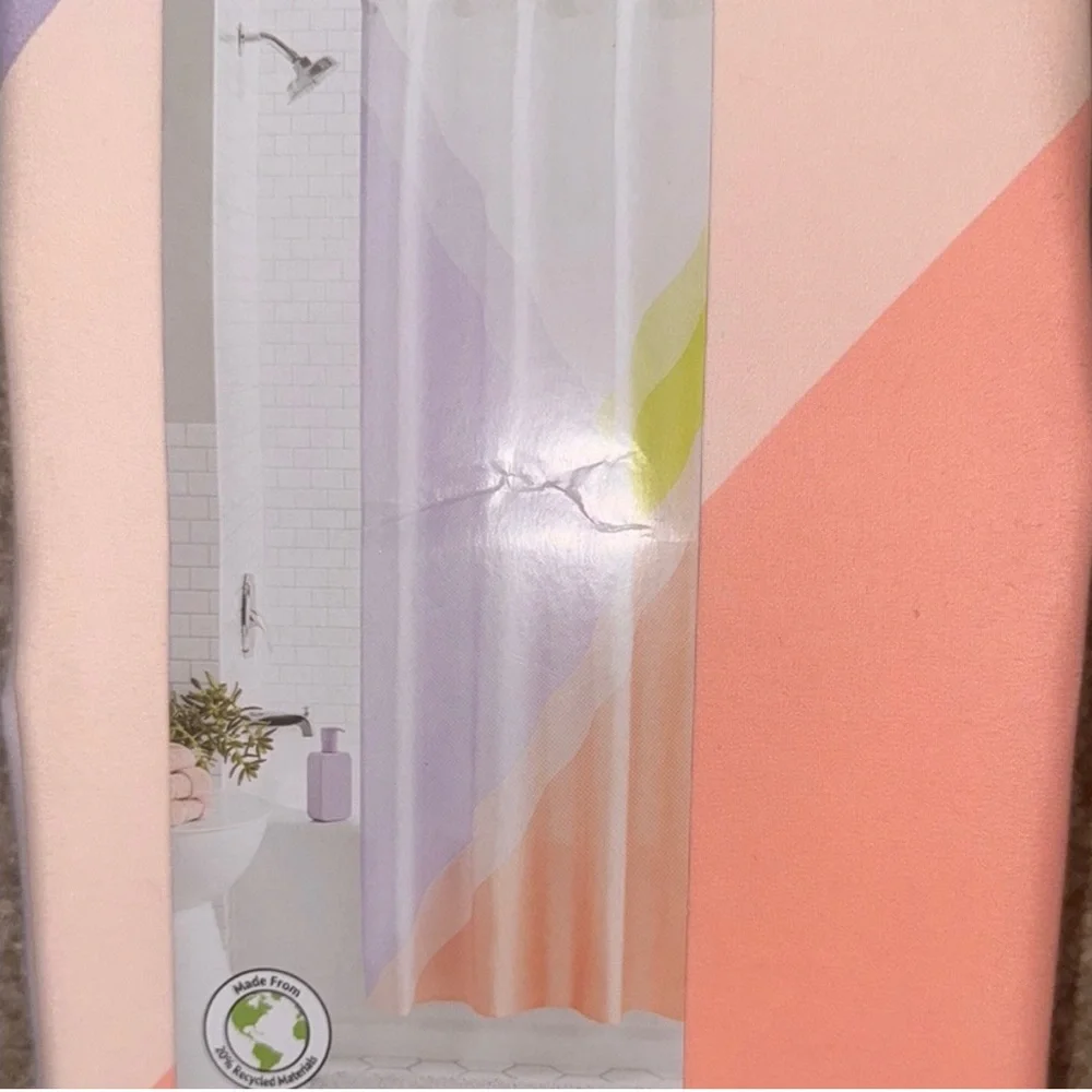 Mainstays Multicolored Fabric Shower Curtain
